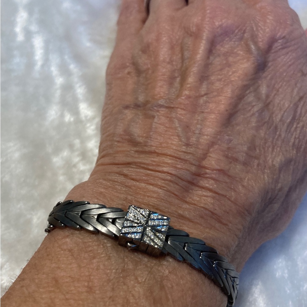 🍀JOHN HARDY NWT Modern Chain Diamond Chevron Link Sterling Silver Bracelet!